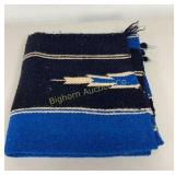 Rendezvous Teepee/ Tent Woven Rug Blue/Black