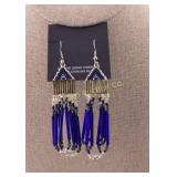 Native Earrings Sterling Silver & Beads