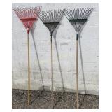 Metal Leaf Rakes 3 Pc Lot