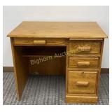Oak 4 Drawer Desk