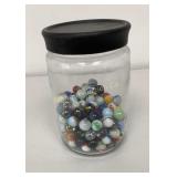 Jar w/ VTG Marbles