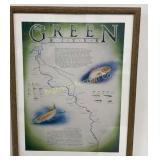"Green River" Framed Map Print #437/1000 by Glenn