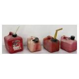 Gas Can 3-1Gallon, 1-2 Gallon 4 PC Lot