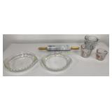 Marble Rolling Pin, Glass Measuring Cups, Anchor