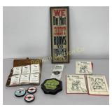 Fishing Flies Assortment in Leather Pouch Fly Line