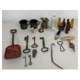VTG Items Old Skeleton Keys, Oiler, Kids Sand