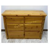 Hand Crafted Log Dresser w/ 6 Roller Glided