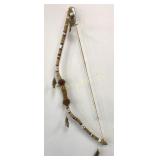 Decorative Native Bow w/ Rawhide & Leather