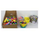 Easter Baskets & Assortment of Plastic Eggs