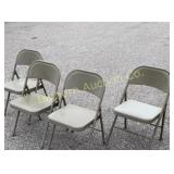 Metal Folding Chairs 4 Pc Lot