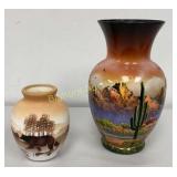Indian Glass Painted Vase, Native Vase