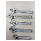Adjustable Wrenches 6', 8' 10' 5 PC Lot