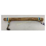 Rain Stick w/ Antler Buttons, Beads, Bird Foot