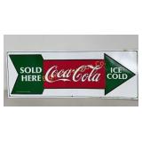 Metal Sign Coca-Cola Sold Here 1991