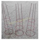 Red Wire Tomato Cages 3 Pc Lot