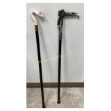 Cane w/ Resin Snake Head Handle, Sword Cane