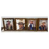 John Wayne Art Print on Scalloped Wood Frames