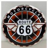 Aluminum Sign Route 66 Motorcycles 12' Diameter