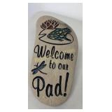 Engraved Rock 'Welcome to our Pad'