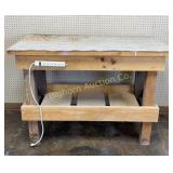 Wooden Work Bench w/ Power Strip