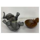 Elephant Wine Bottle Holder, Wooden Elephant Bowl