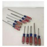 Craftsman Screwdrivers, Various Sizes 11 Pc Lot