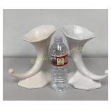VTG Roseville Pottery Cornucopia Vases