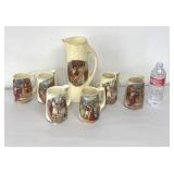 VTG Tankard & 6 Mugs, 7 Pc Lot