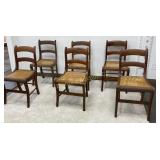VTG Chairs w/ Cane Seats 6 Pc Lot