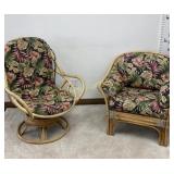 VTG Rattan Chairs 2 Pc Lot