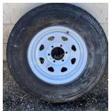 Unused Carlisle Trailer Tire & 6 Hole Wheel