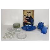 Temptations Tea Pot & Serving Platter, VTG Clear