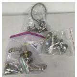 Brushed Nickel; Towel Ring & Robe Hooks, Locking