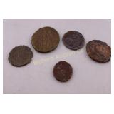 Ancient Roman Bronze Coins 5 PC Lot 250-400AD