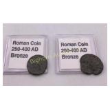 Ancient Roman Bronze Coins 2 PC Lot 250-400AD