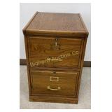 Oak 2 Drawer File Cabinet w/ Letter and Legal
