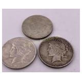 1923 Peace Silver Dollar 3 PC Lot