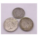 1923 Peace Silver Dollar Mint Mark Set P-D & S