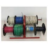 Wire Spool Organizer w/ Contents 7 Spools Various