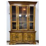 Lighted Oak China Hutch