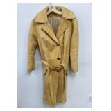 Buck Skin Leather Full Length Coat Ladies Small