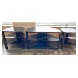 TV Stereo Stands Glass Shelves Metal Frames