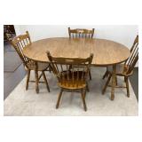 5 Pc Dining Set, 4 Chairs, 2 Leaves,
