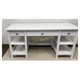 White Desk w/ 3 Drawers & 2 Adjustable Shelves