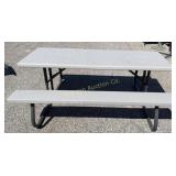 Lifetime 6 Ft Folding Picnic Table w/ Attached