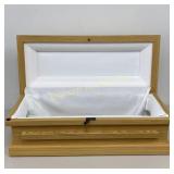 New Wooden Pet Casket w/ Pillow & Lined Interior