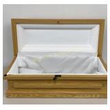 New Wooden Pet Casket w/ Pillow & Lined Interior