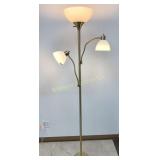 Gold Tone Floor Lamp w/ Adjustable Reading Light