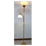 Gold Tone Floor Lamp w/ Adjustable Reading Light