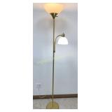 Gold Tone Floor Lamp w/ Adjustable Reading Light